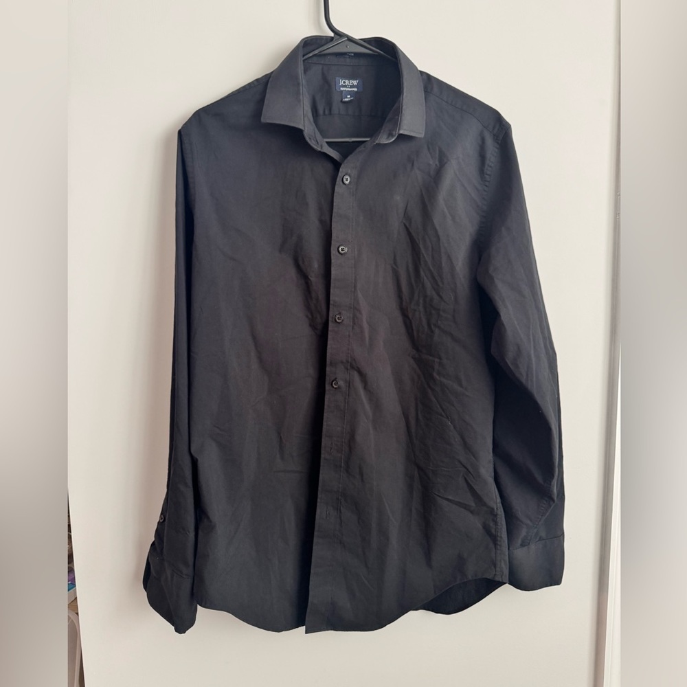 J. Crew Black Men's Long-Sleeve Button-Up Shirt
